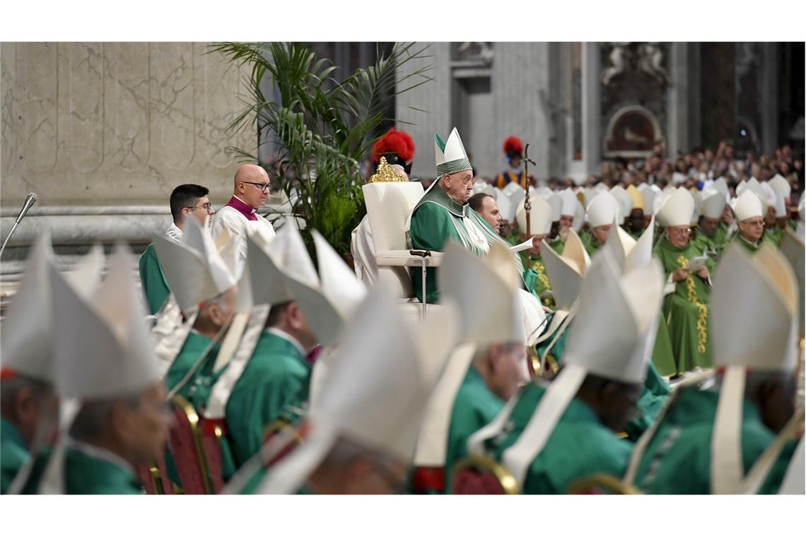 Abschlussmesse der Weltsynode mit Papst Franziskus am Sonntag im Petersdom.