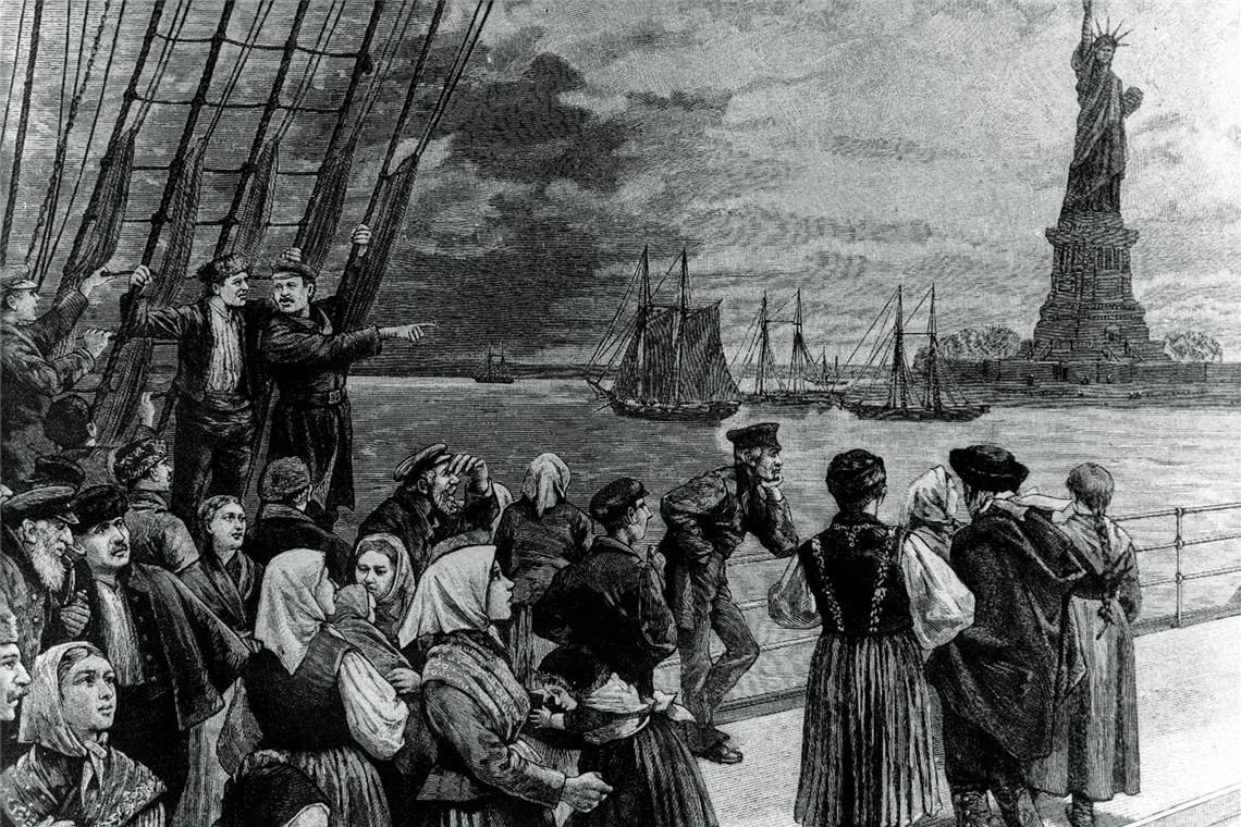 Ankunft von Auswanderern in New York 1896. Foto: www.planet-wissen.de