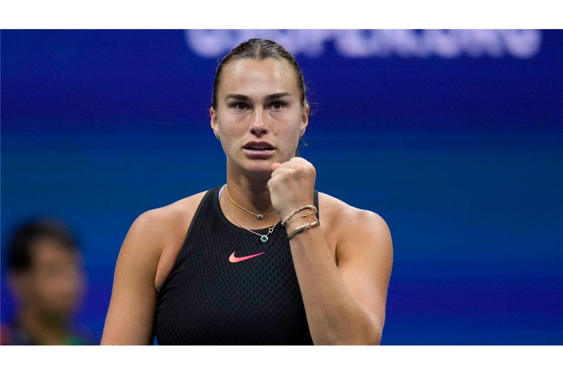 Aryna Sabalenka darf jubeln: Wie vor einem Jahr steht sie im US-Open-Finale.