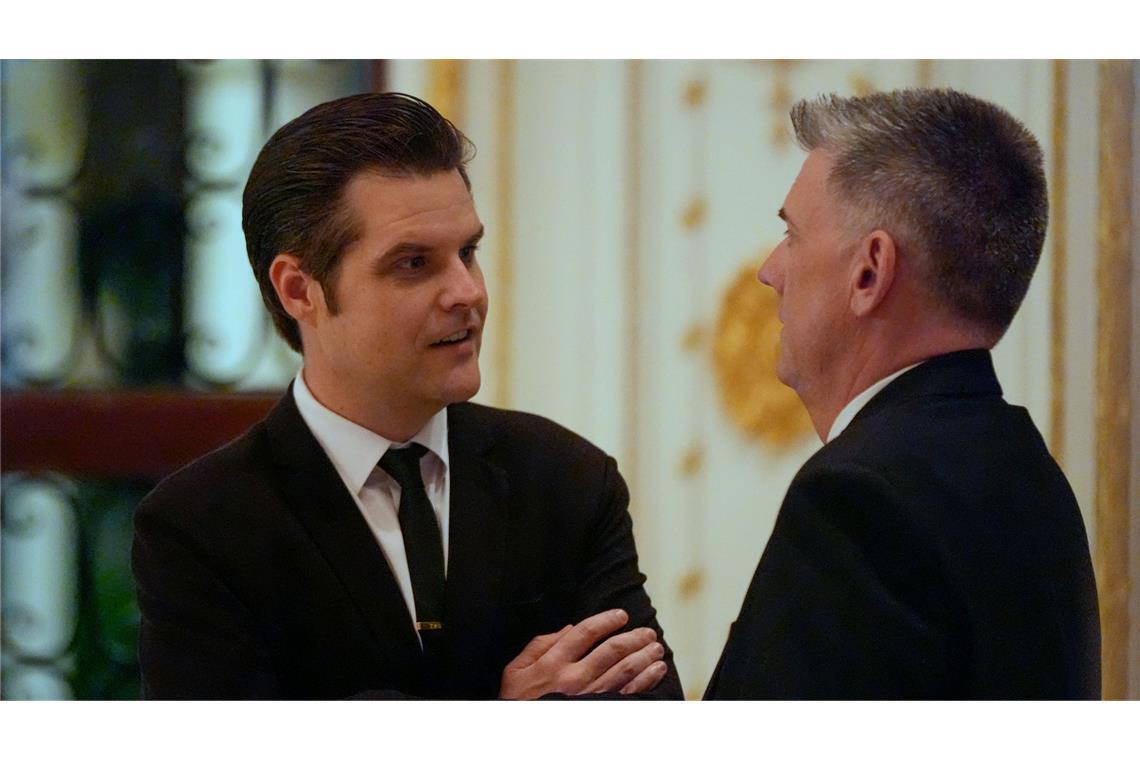 Auch Trumps umstrittener Wunschkandidat für das Justizministerium, Matt Gaetz, feierte mit.