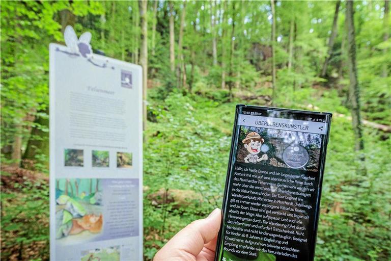 Bei der neuesten digitalen Rätseltour „Überlebenskünstler“ führt einen der junge Forscher Benno durchs Gelände. Fotos: Stefan Bossow