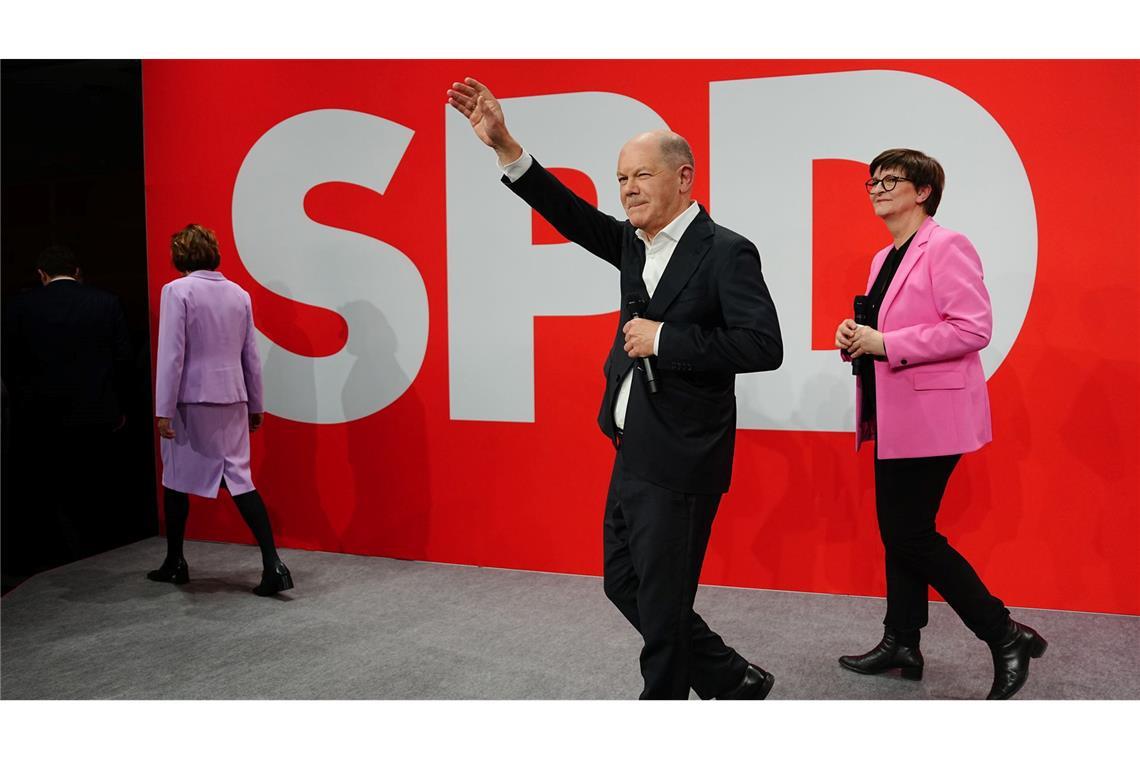 Bitterer Abend: Olaf Scholz in der SPD-Zentrale.