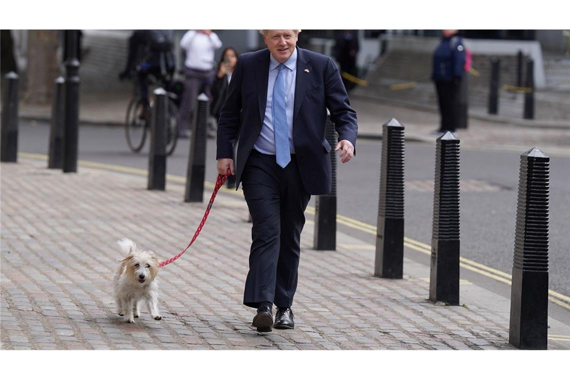 Boris Johnson zeigte sich häufig mit Hund Dilyn. (Archivbild)