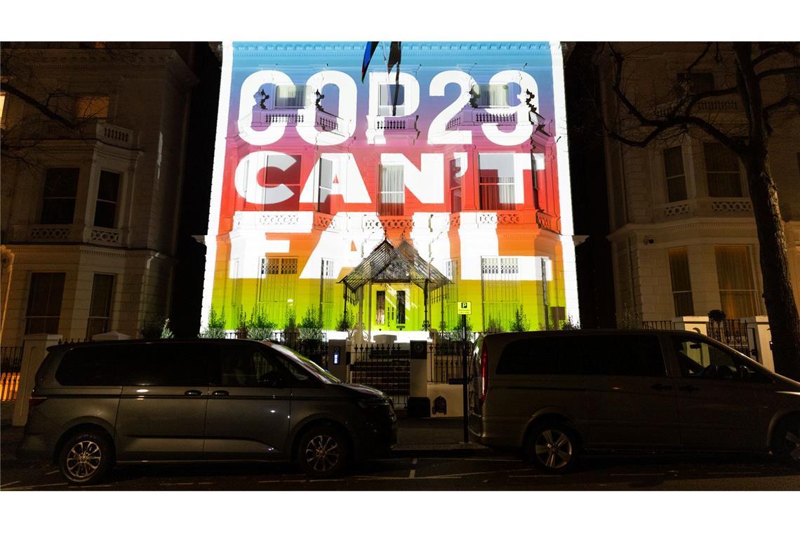 Botschaft von Klimaaktivisten aus London nach Baku: Die COP29 dürfe nicht scheitern.