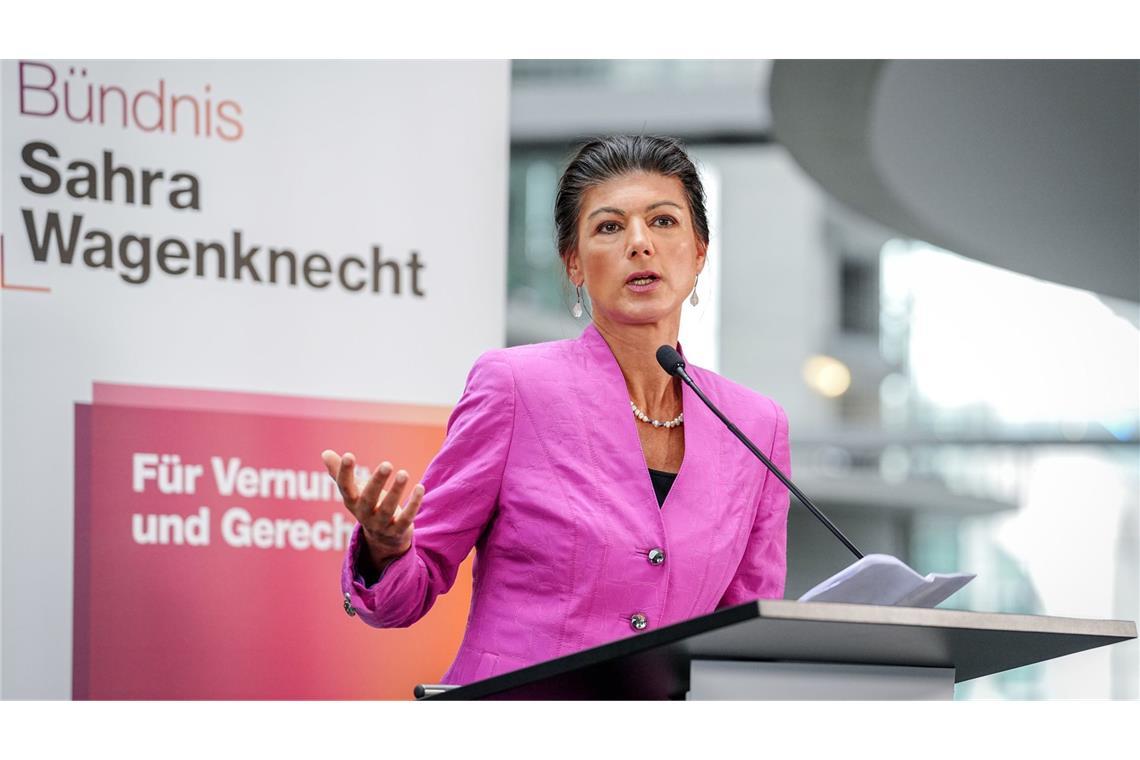 BSW-Vorsitzende Sahra Wagenknecht und weitere Spitzenleute der Partei zeigten sich mit dem Thüringer Kompromiss unzufrieden (Symbolbild).