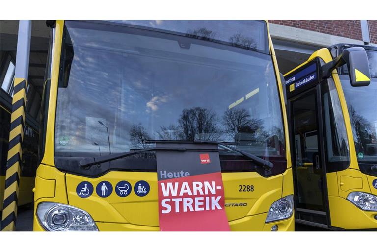 Busstreik in Baden-Württemberg.