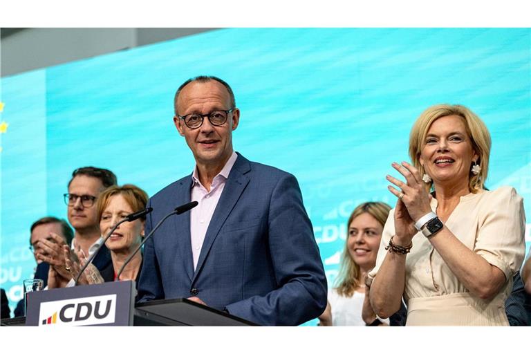 CDU-Chef Friedrich Merz spricht sich für Julia Klöckner als Bundestagspräsidentin aus. (Archivbild)