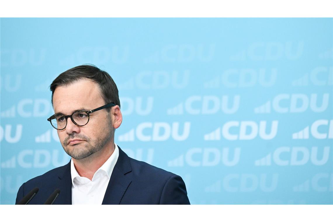 CDU-Fraktionschef Jan Redmann lehnt eine Koalition mit der SPD und dem BSW ab.