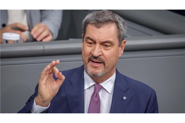 CSU-Chef Markus Söder spottete in seiner Rede im Bundestag über Kanzler Olaf Scholz.