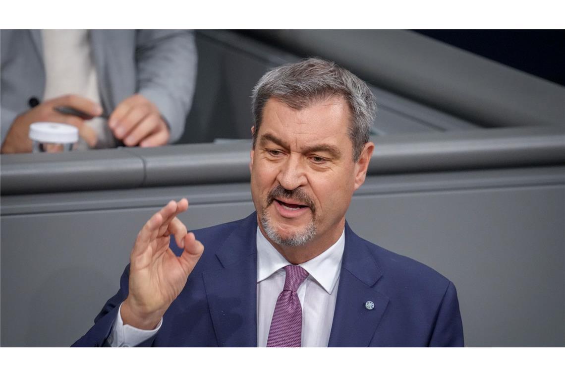 CSU-Chef Markus Söder spricht erstmals im Bundestag.