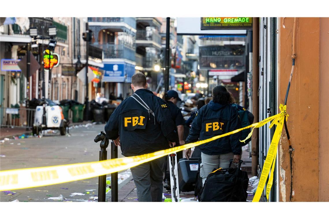 Das FBI untersucht den Anschlagsort in New Orleans.