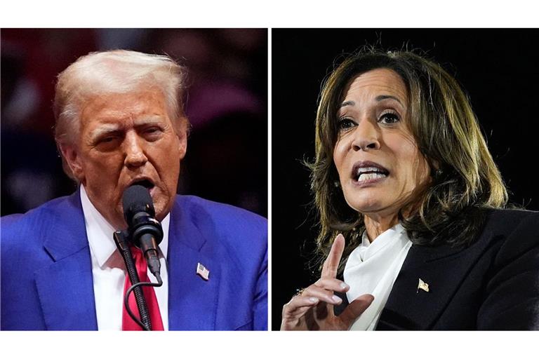 Das Rennen um das Weiße Haus geht auf die Zielgerade: Donald Trump und Kamala Harris