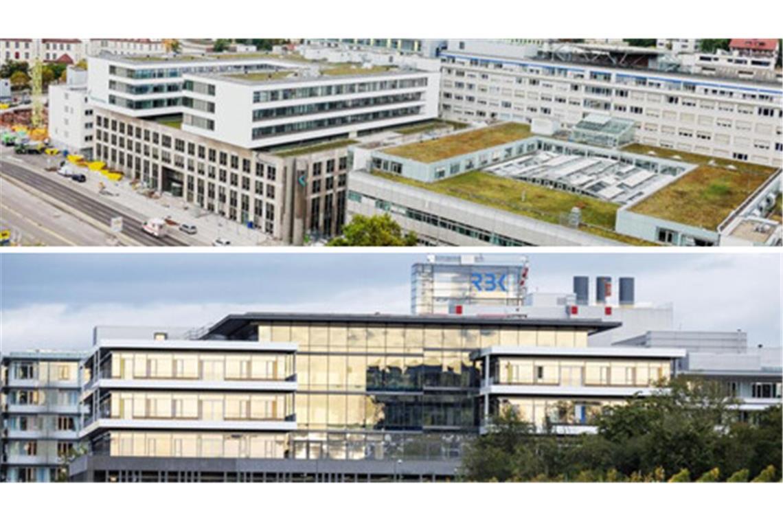 Das städtische Großklinikum  (oben) und das Robert-Bosch-Krankenhaus streben den Status eines Universitätsklinikums an. Das städtische Klinikum  (oben) strebt zusammen mit dem Robert Bosch Krankenhaus den Status eines Universitätsklinikums an.