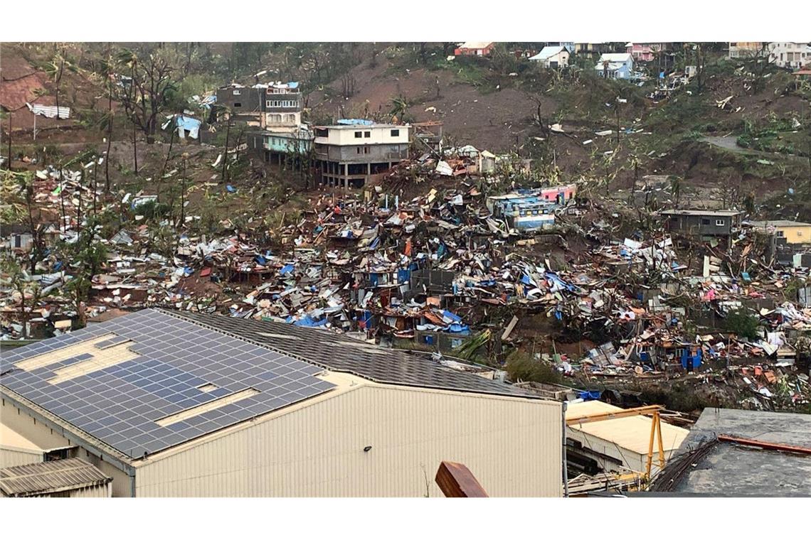 Das Unwetter hinterließ in Mayotte eine Spur der Verwüstung.