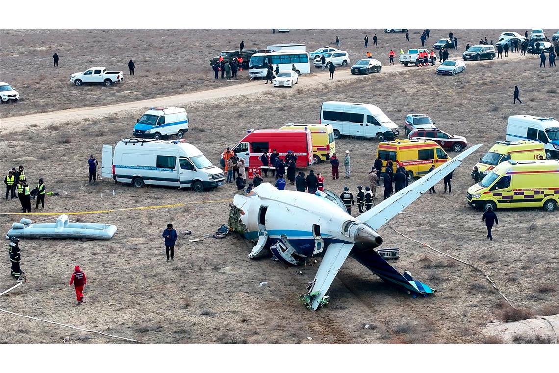 Das Wrack der Embraer 190.