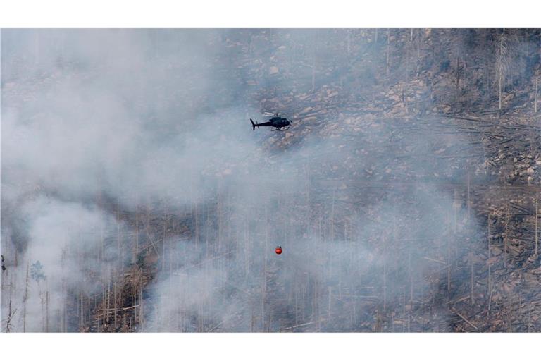 Der Brand am Brocken im Harz ist noch nicht unter Kontrolle.