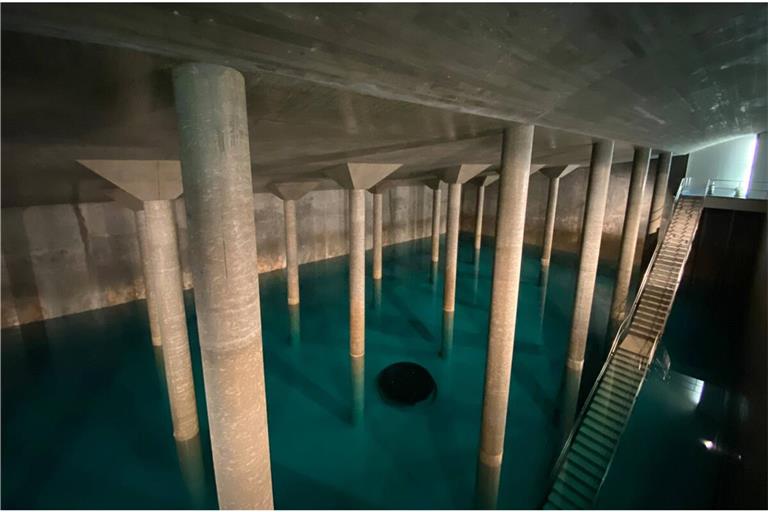 Der Hochwasserbehälter Hasenberg ist der größte der 41 Speicher in Stuttgart und fasst rund 25 Millionen Liter.