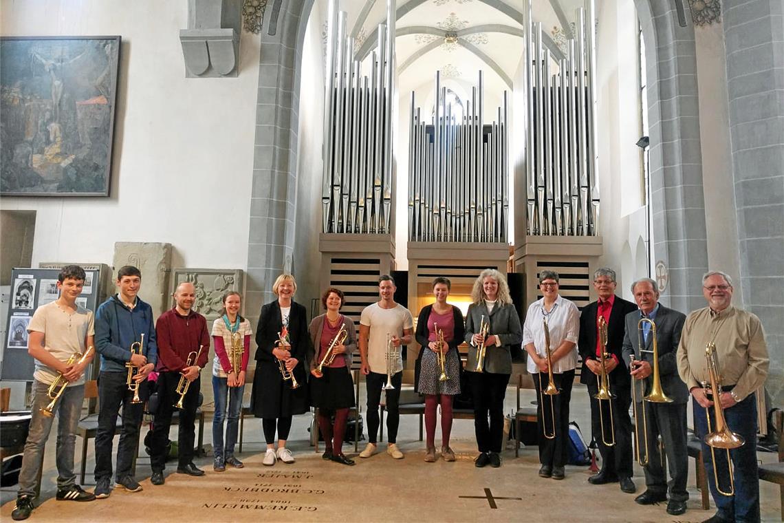 Der Posaunenchor in seiner aktuellen Besetzung freut sich aufs Jubiläum und auf den Auftritt in der Stadtkirche. Fotos: Kantorat der Stadtkirche