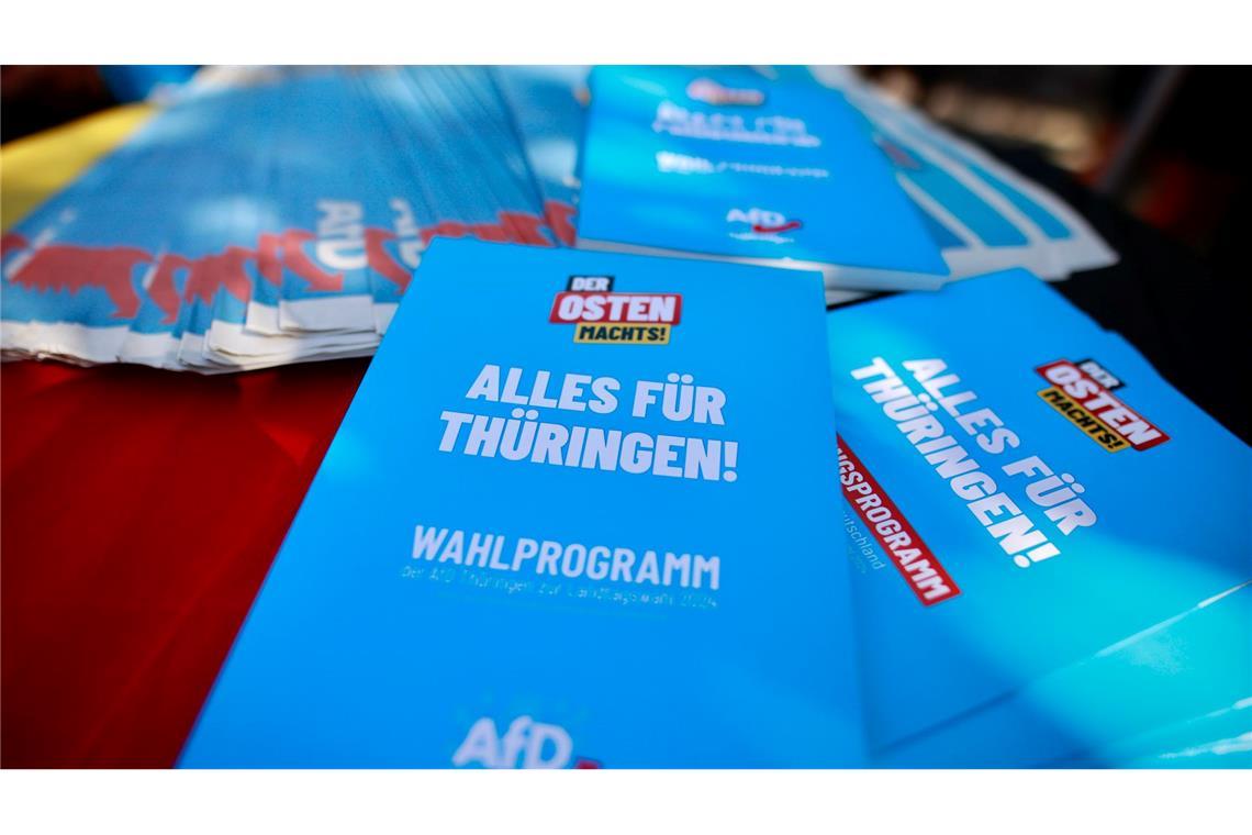 Die AfD kann laut Umfrage bei der Wahl in Thüringen damit rechnen, stärkste Partei zu werden.