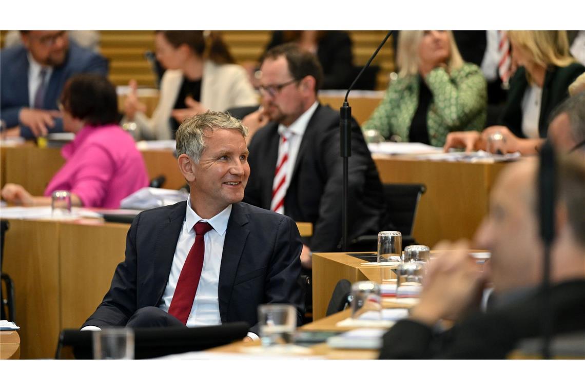 Die AfD von Landeschef Björn Höcke argumentiert, sie habe als stärkste Fraktion ein Recht auf den Landtagspräsidenten.