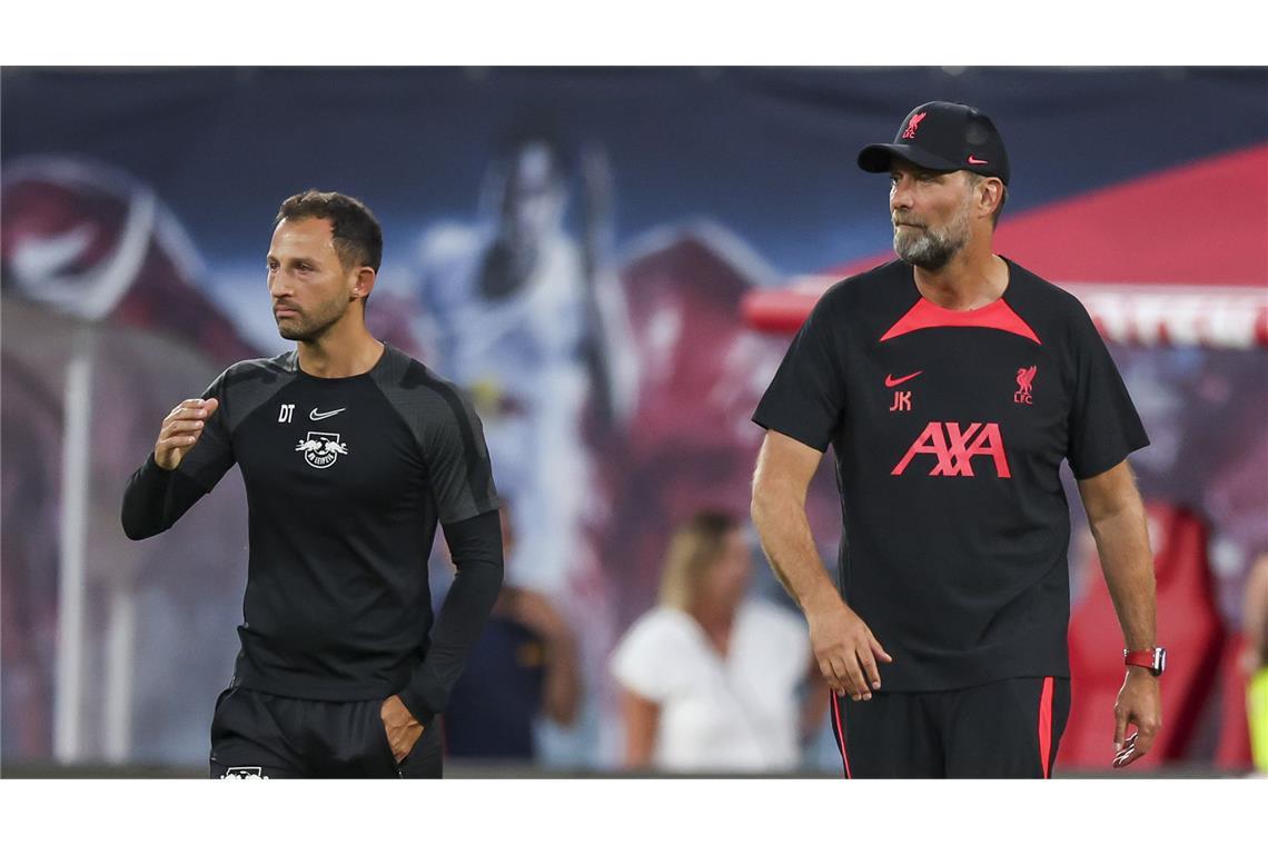 Die beiden Trainer Domenico Tedesco (links) und Jürgen Klopp