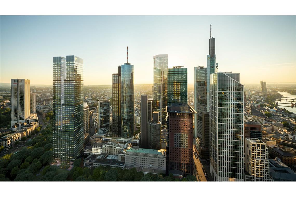 Die Commerzbank mietet den neuen links hervorgehobenen Central Business Tower (Handout)