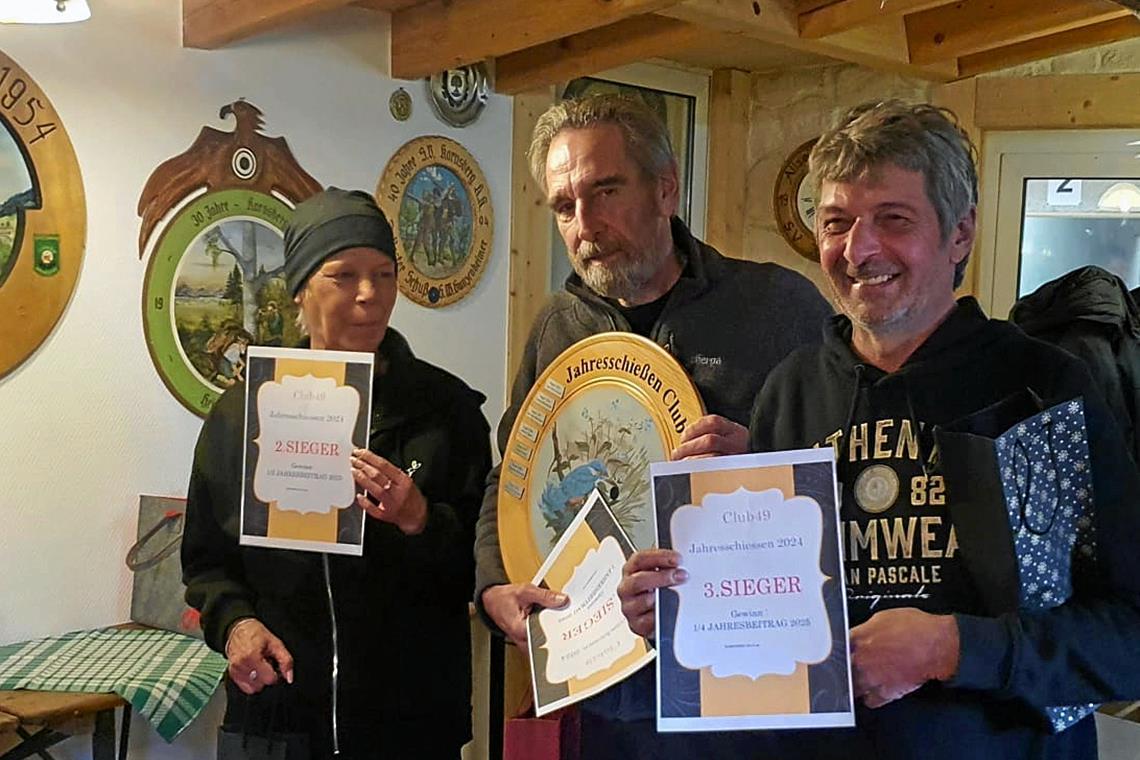 Die drei Gewinner des Wettbewerbs (von links): Franziska Wehrsig, Karl-Heinz Weinmann und Bernhard Hirschmann. Foto: Club 49