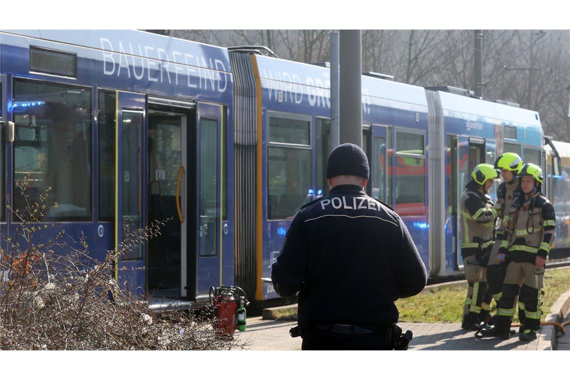 Die Frau wurde in einer Tram in Gera angezündet.