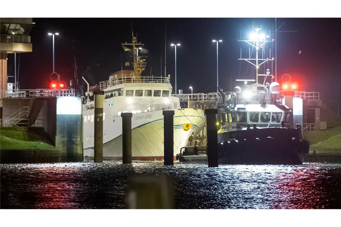 Die "Funny Girl" trieb manövrierunfähig auf der Nordsee (Foto aktuell).