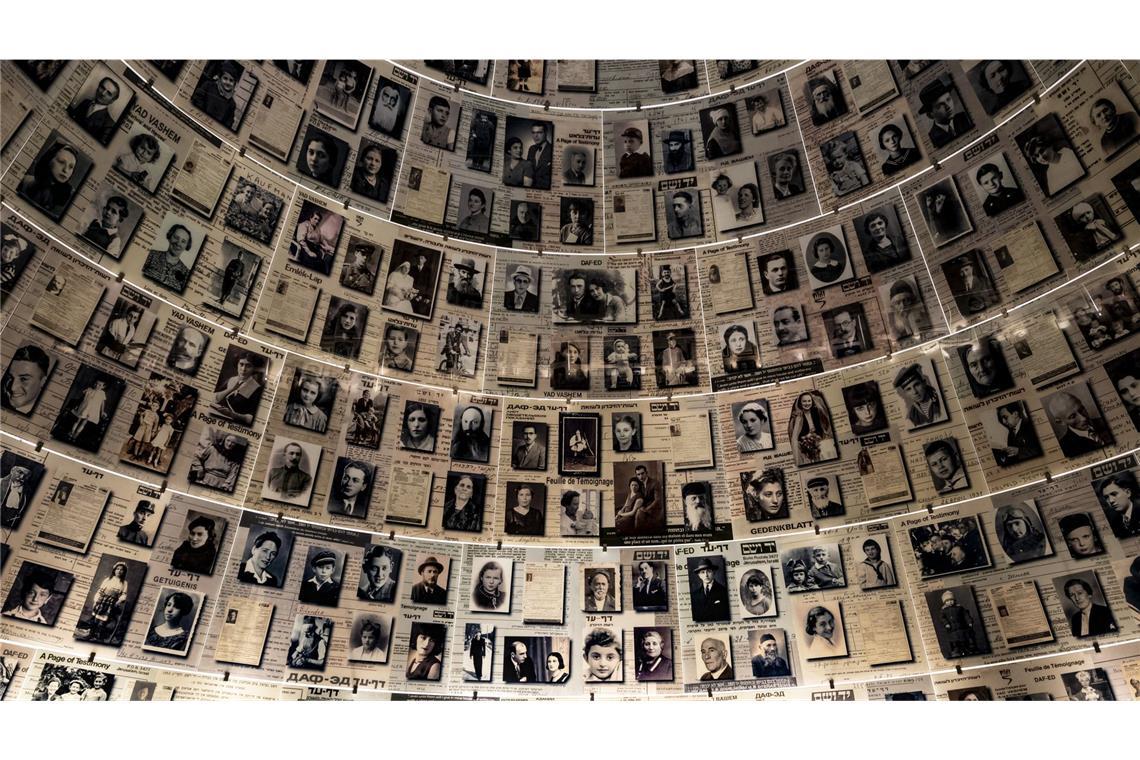 Die Halle der Namen in der Holocaust Gedenkstätte Yad Vashem in Jerusalem.