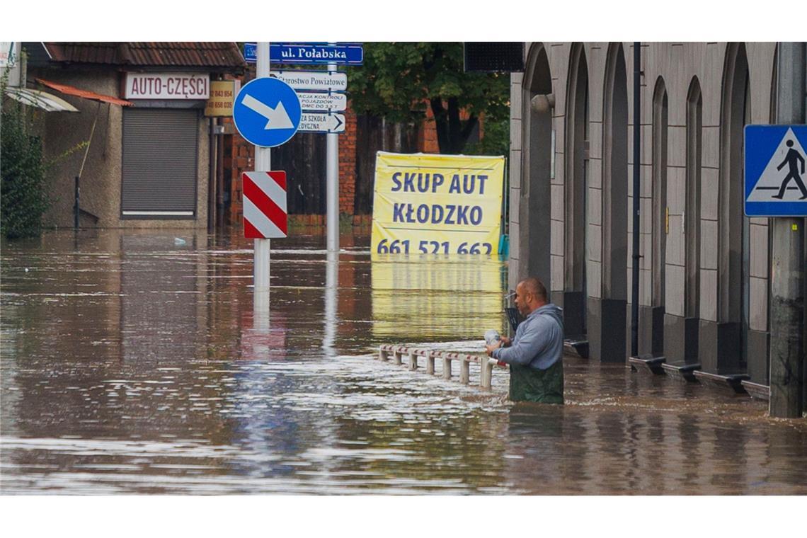 Die Hochwasserlage spitzt sich auch in Polen weiter zu, hier in Klodzko.