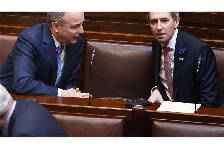 Die Parteien von Simon Harris und Micheál Martin wollen ihre Zusammenarbeit fortsetzen. (Archivbild)