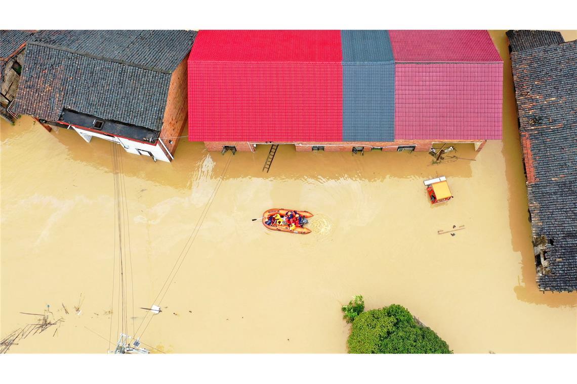 Die Provinz Hunan in China ist besonders von den starken Regenfällen betroffen.