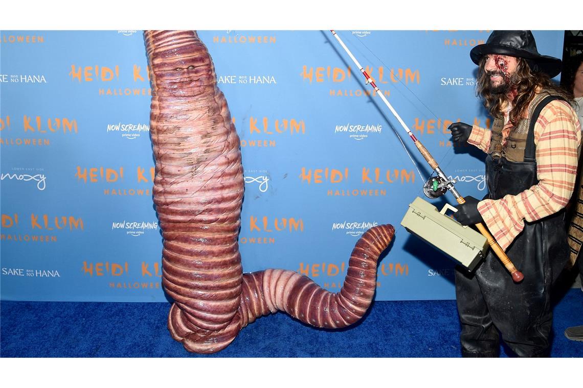 Die vielleicht aufwändigste Verkleidung: Heidi Klum als Wurm - im Jahr 2022. (Archivbild)