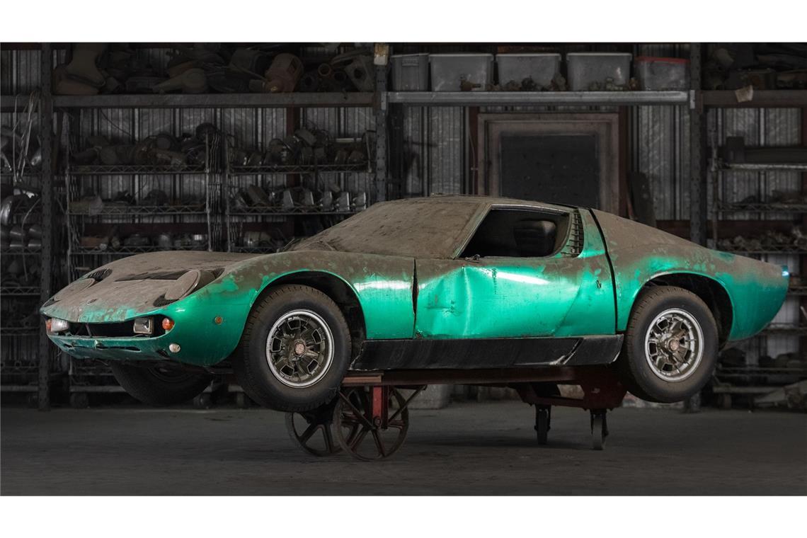 Dieser grüne Lamborghini Miura P400 von 1968 erzielte bei der Versteigerung der Rudi-Klein-Sammlung 1,325 Millionen Dollar.