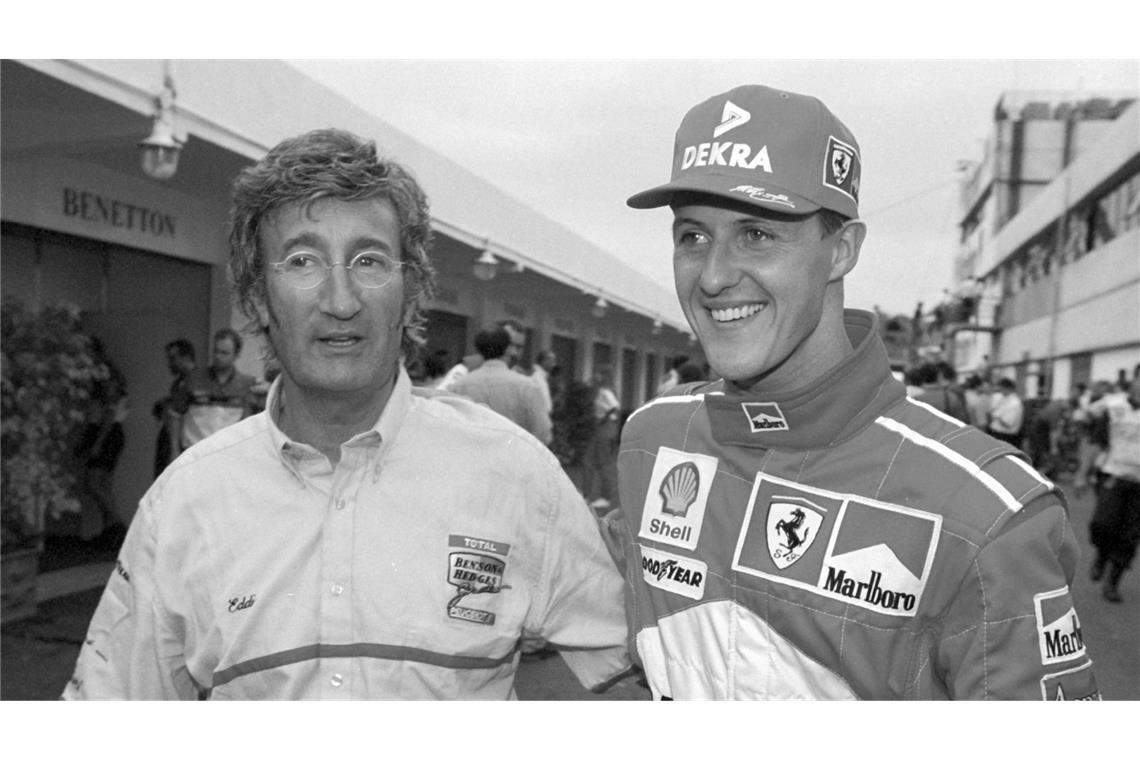 Eddie Jordan mit Michael Schumacher im Jahr 1997