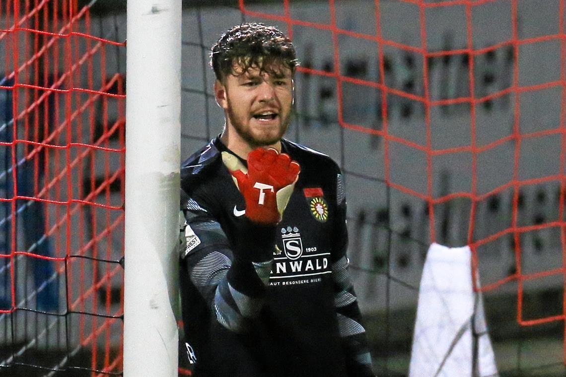 Ehrgeizig, jung, talentiert und sehr selbstbewusst: SG-Keeper David Nreca-Bisinger. Foto: A. Becher