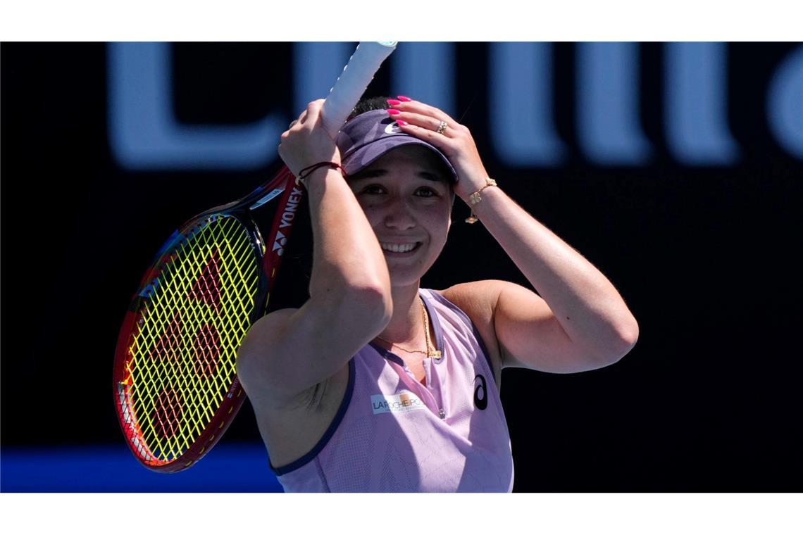 Eva Lys aus Deutschland jubelt nach ihrem Sieg in der 3. Runde bei den Australian Open.