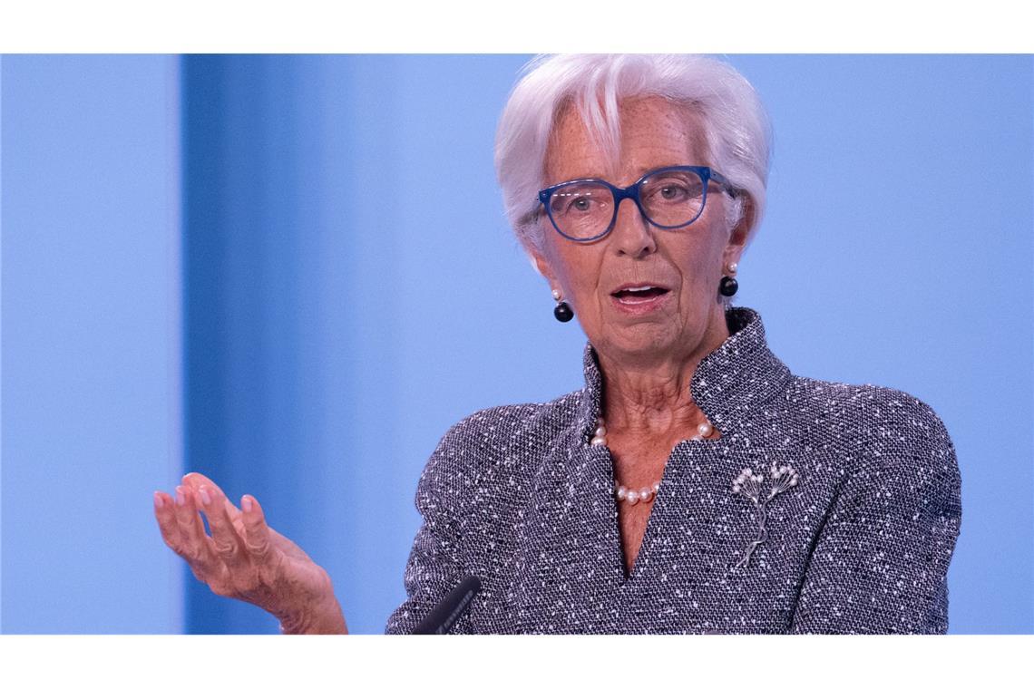 EZB-Präsidenten Christine Lagarde lässt auf auf eine baldige Zinssenkung schließen (Symbolbild).