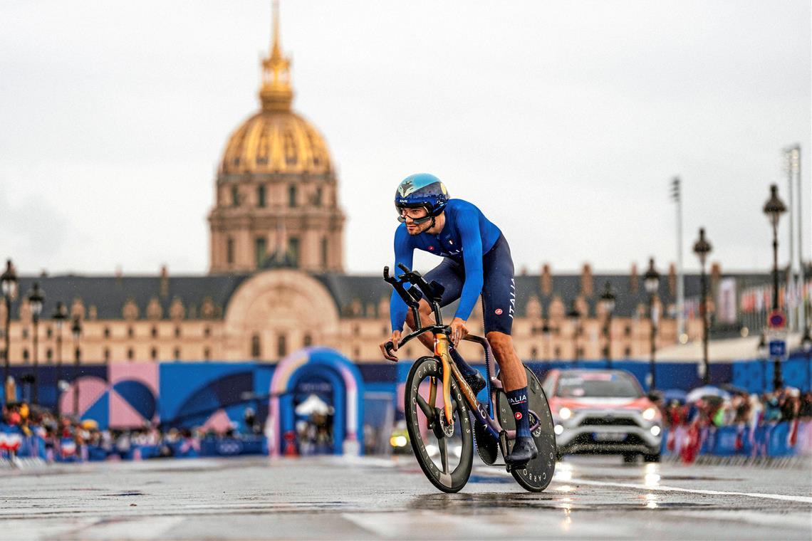 Filippo Ganna startet nach Olympiasilber in Paris bei der Deutschland-Tour. Foto: Imago