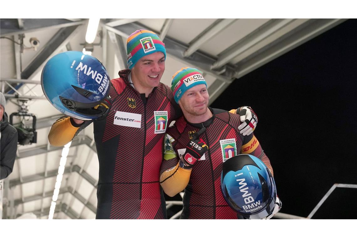 Francesco Friedrich (rechts) und Simon Wulff sollten am Wochenende in St. Moritz antreten.