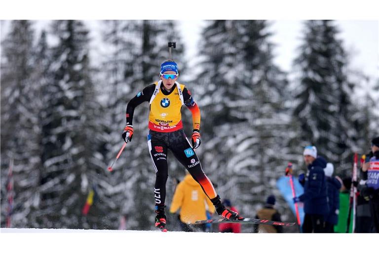 Franziska Preuß auf der Strecke in Hochfilzen.