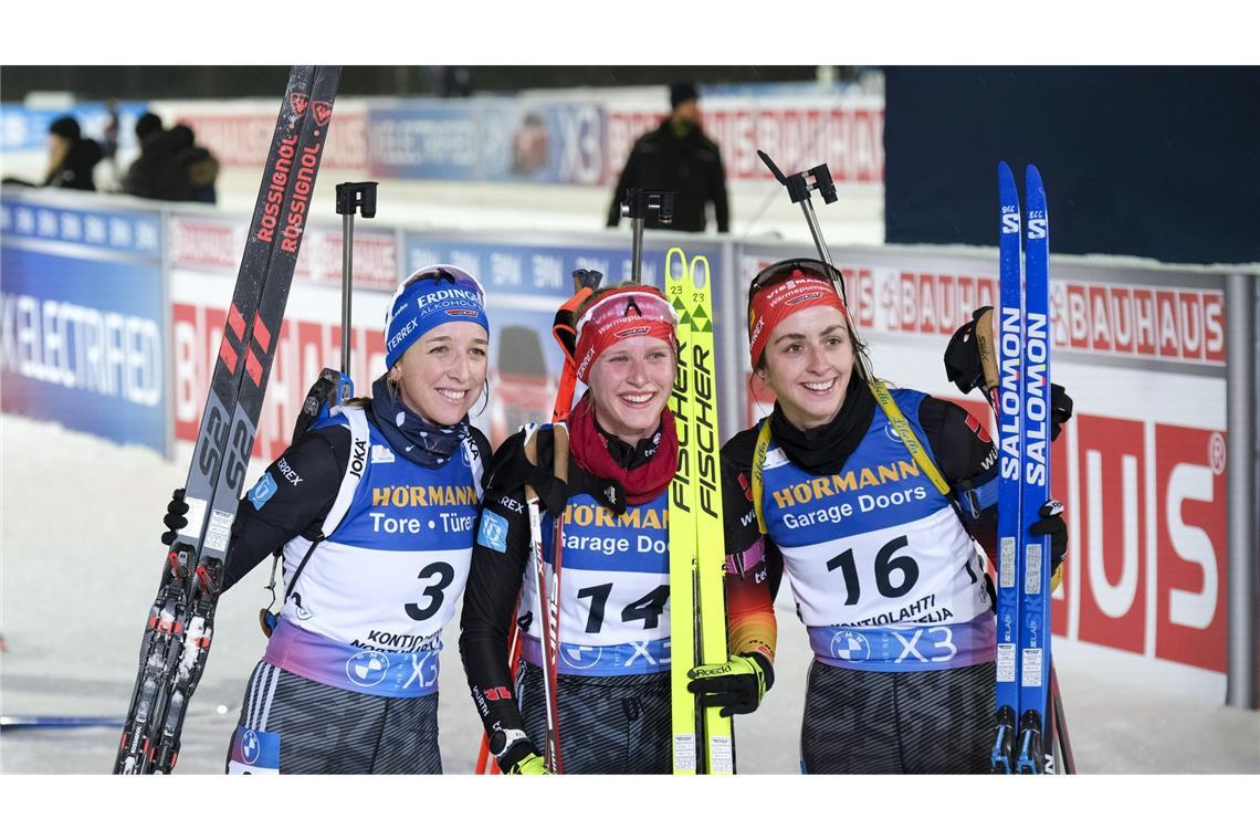 Franziska Preuß, Julia Tannheimer und Vanessa Voigt überzeugten zuletzt in Finnland.