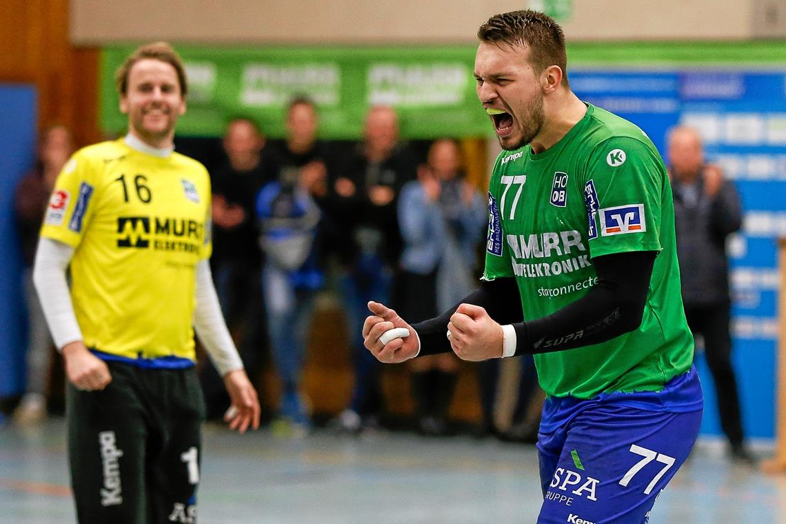 Freut sich riesig, dass es in zweieinhalb Wochen wieder wettkampfmäßig losgeht: Tim Düren. DerZweimetermann mit zentraler Rolle in der Abwehr kämpft mit dem Handball-Drittligisten HC Oppenweiler/Backnang im April und Mai um den Aufstieg in die Zweite Bundesliga. Foto: A. Becher