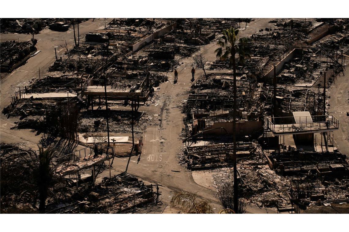 Ganze Straßenzüge in Pacific Palisades sind verwüstet.