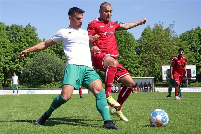 Gmünds Marvin Gnaase (rechts, hier bei einem Spiel in Heimerdingen 2022) wird in Backnang rassistisch beleidigt. Foto: Baumann