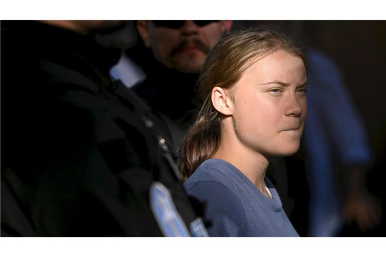 Greta Thunberg – hier bei einer Demonstration in Finnland – ist Berichten zufolge in Dänemark festgenommen worden. (Archivbild)