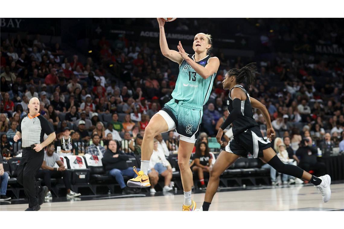 Hat die Chance auf den Titel in der WNBA - und mit ihrer Leistung großen Anteil daran: Leonie Fiebich von den New York Liberty.