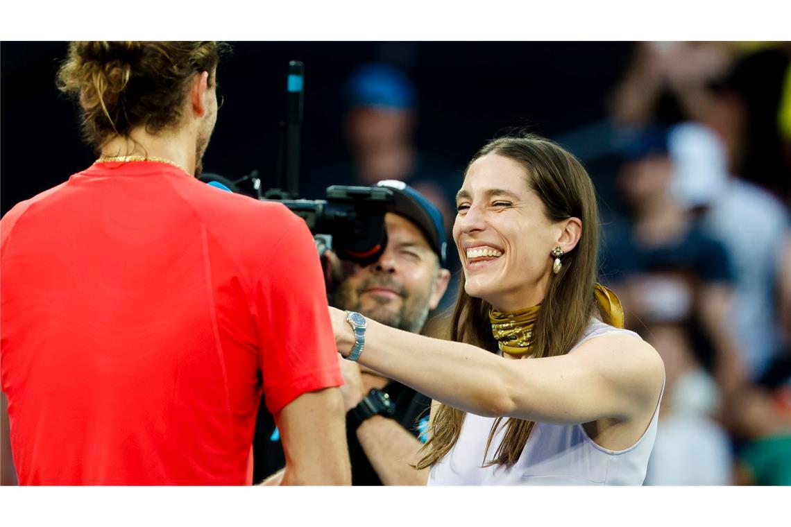 Hatten Spaß im Interview: Andrea Petkovic (r) und Alexander Zverev