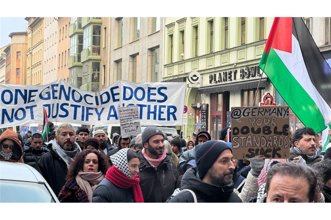 In Berlin gab es am vergangenen Samstag eine Demonstration unter dem Motto "Solidarität mit Palästina. Stoppt den Gaza Genozid. Keine Waffen für Israel". (Archivbild)